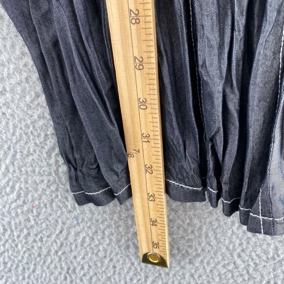 Simon Chang Blazer Womens 14 Gray Pleated Button Up Pockets Lightweight Office - Picture 9 of 10